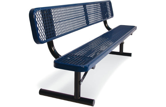 6' Bench with Back - Expanded Metal - Portable - Industry Standard Coating