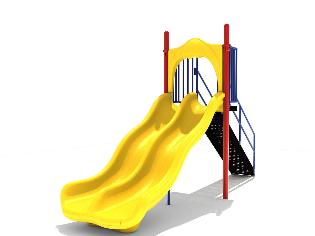 5' Free Standing Double Wave Slide – Playground Boss