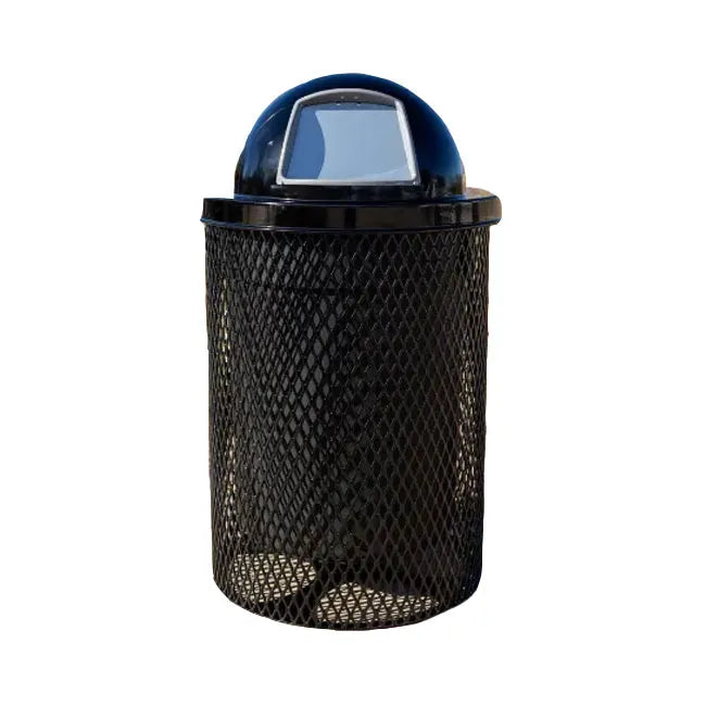 32 Gallon Expanded Metal Trash Receptacle with Liner and Dome Lid