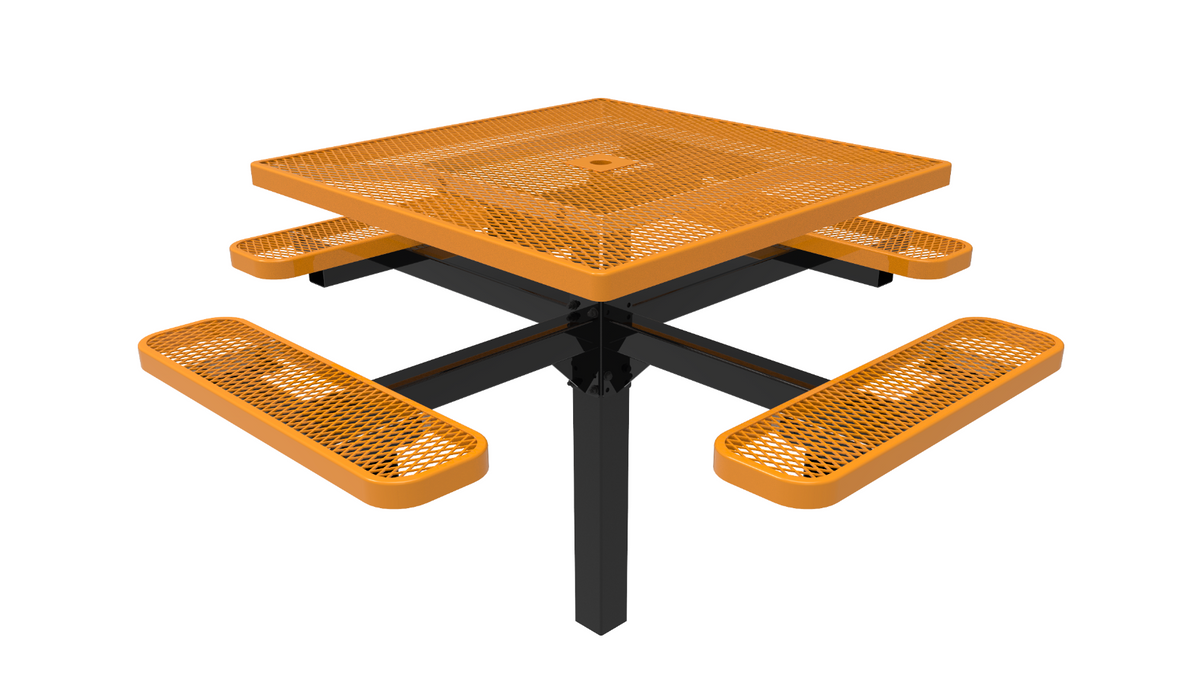 46inch Square Pedestal Table - Expanded Metal